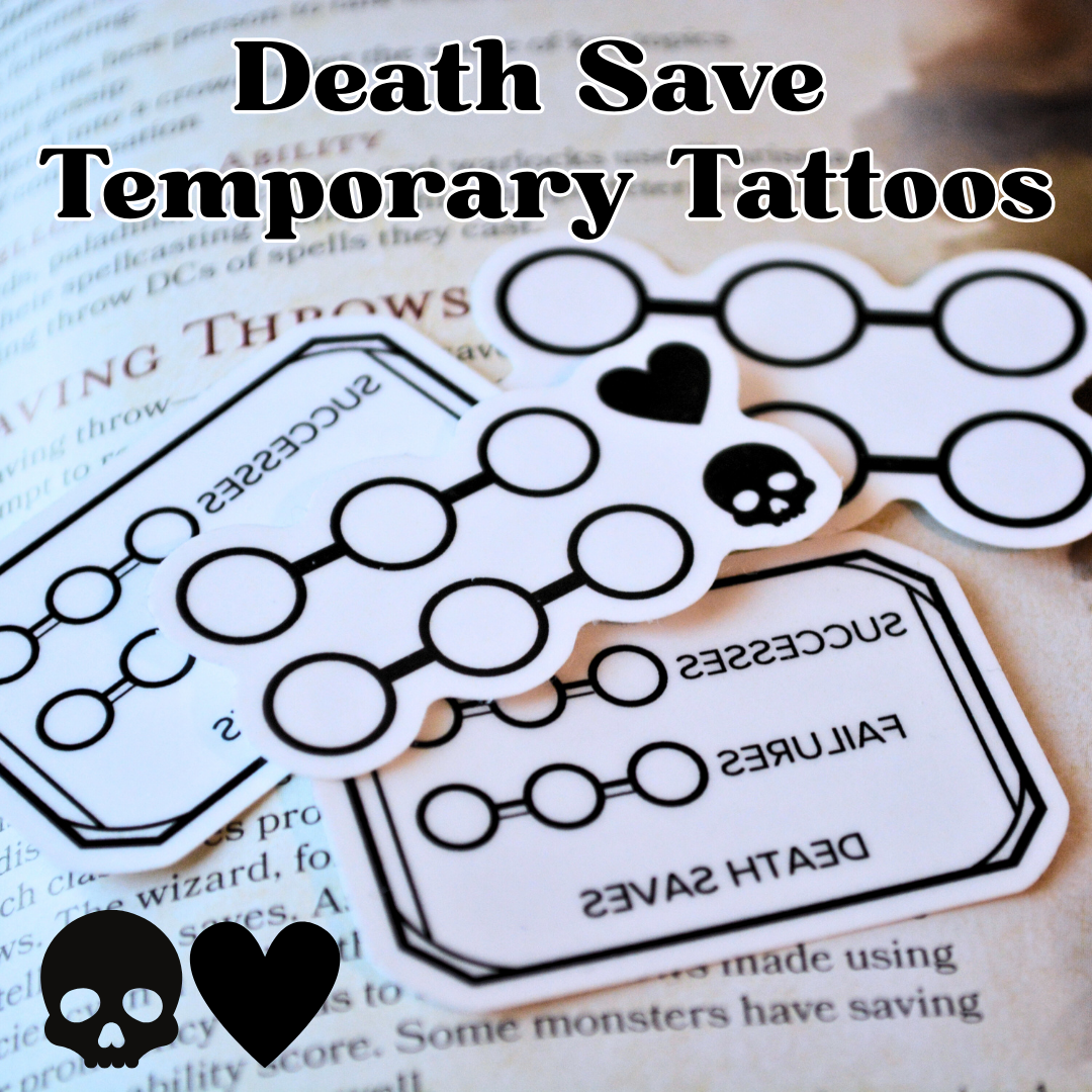 Death Save Temporary Tattoos