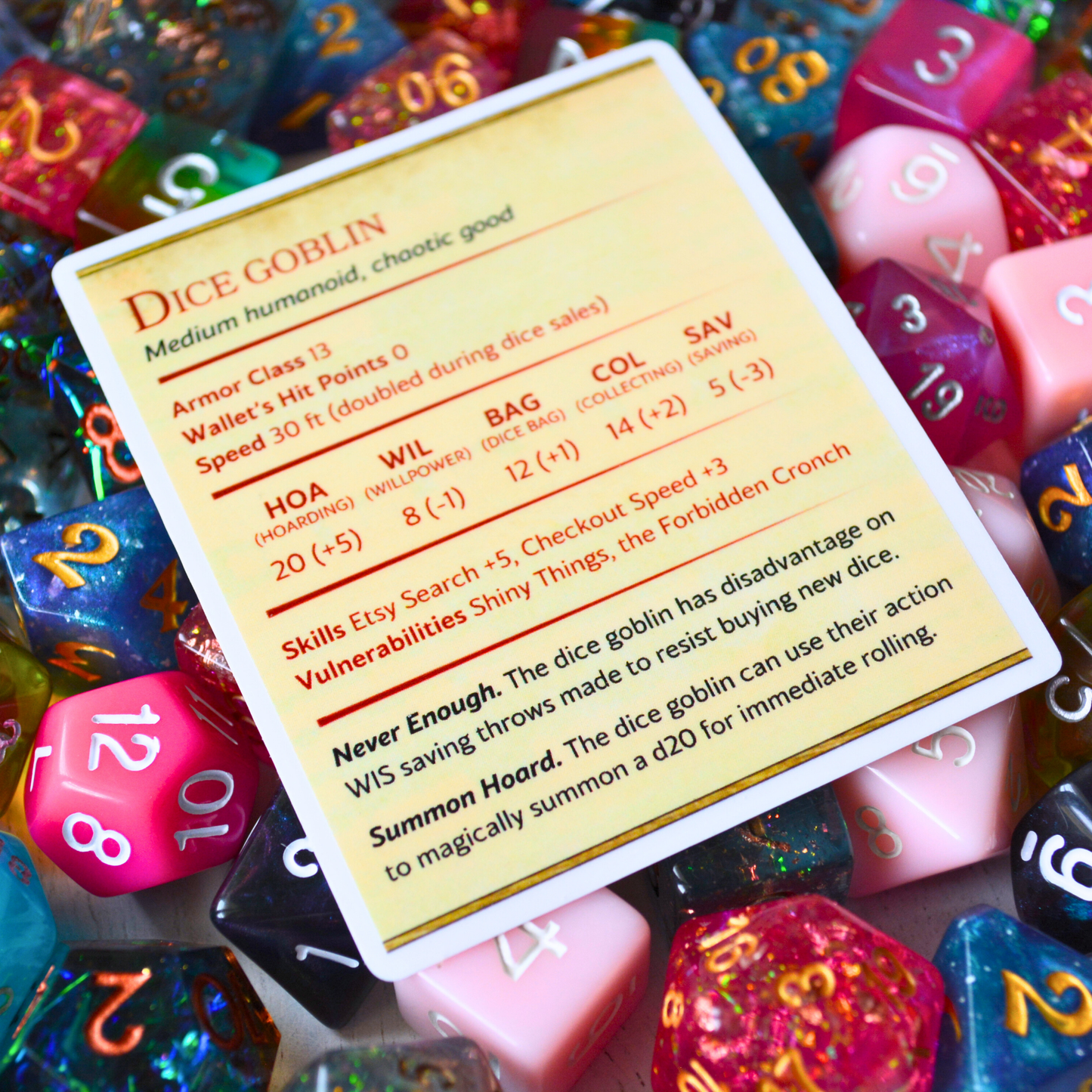 Dice Goblin Statblock