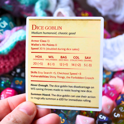 Dice Goblin Statblock
