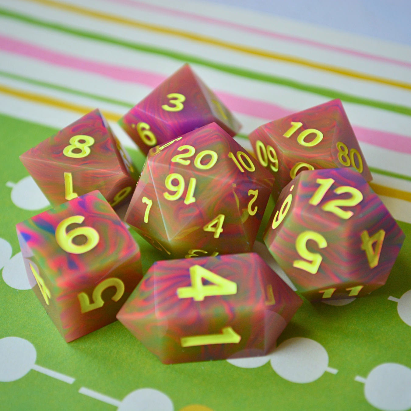 Unicorn Vomit (The Ugliest Dice Set EVER)