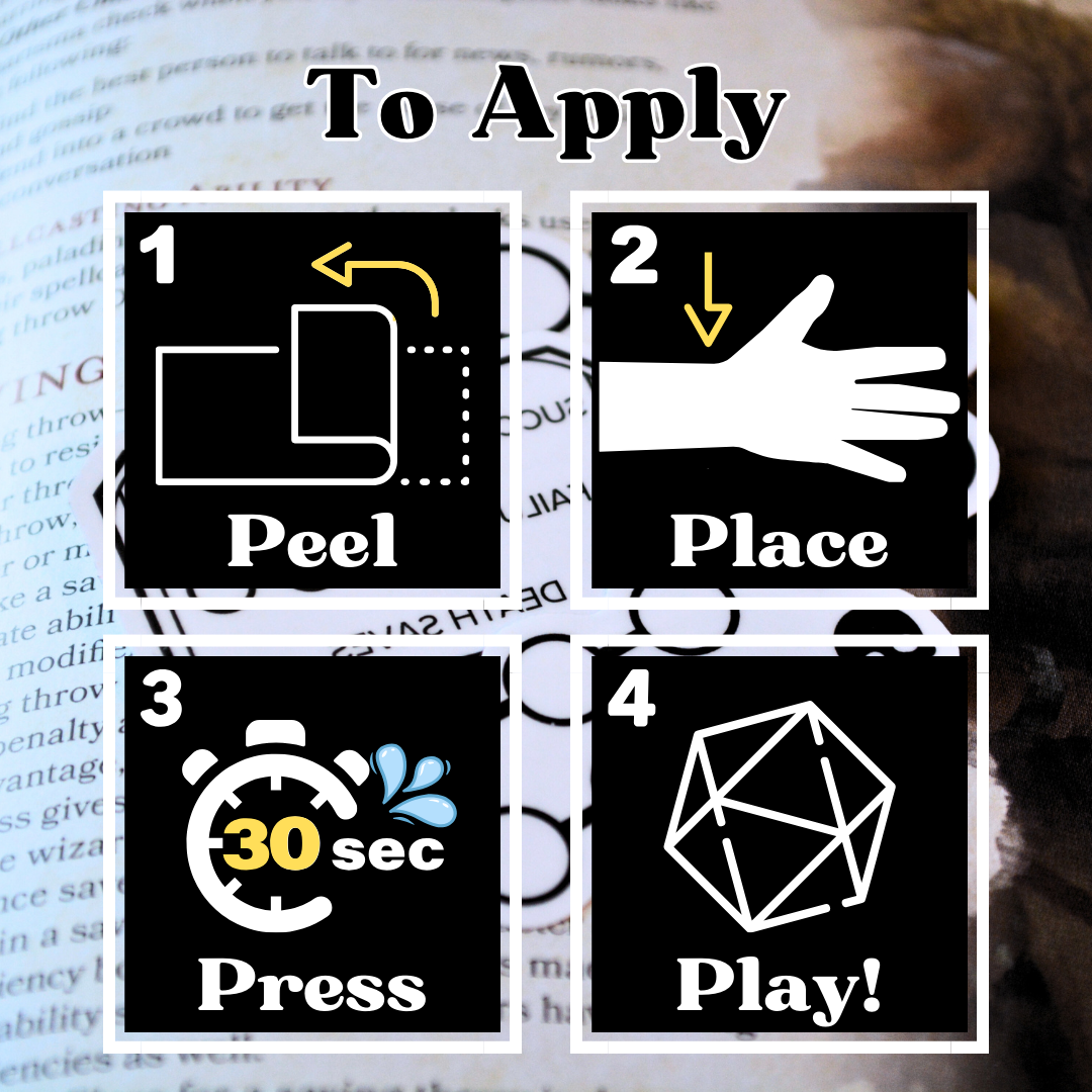 Death Save Temporary Tattoos