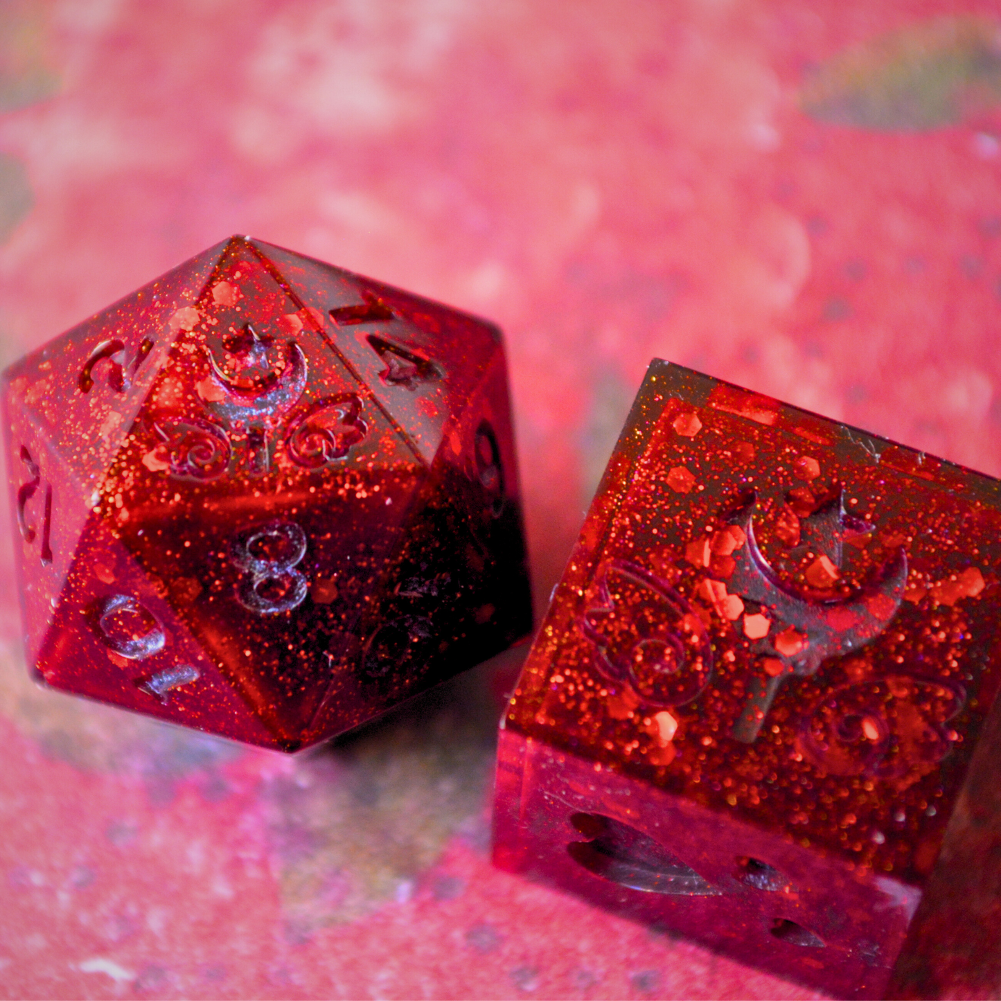 Ruby Red Slippers d20/d6 Pair