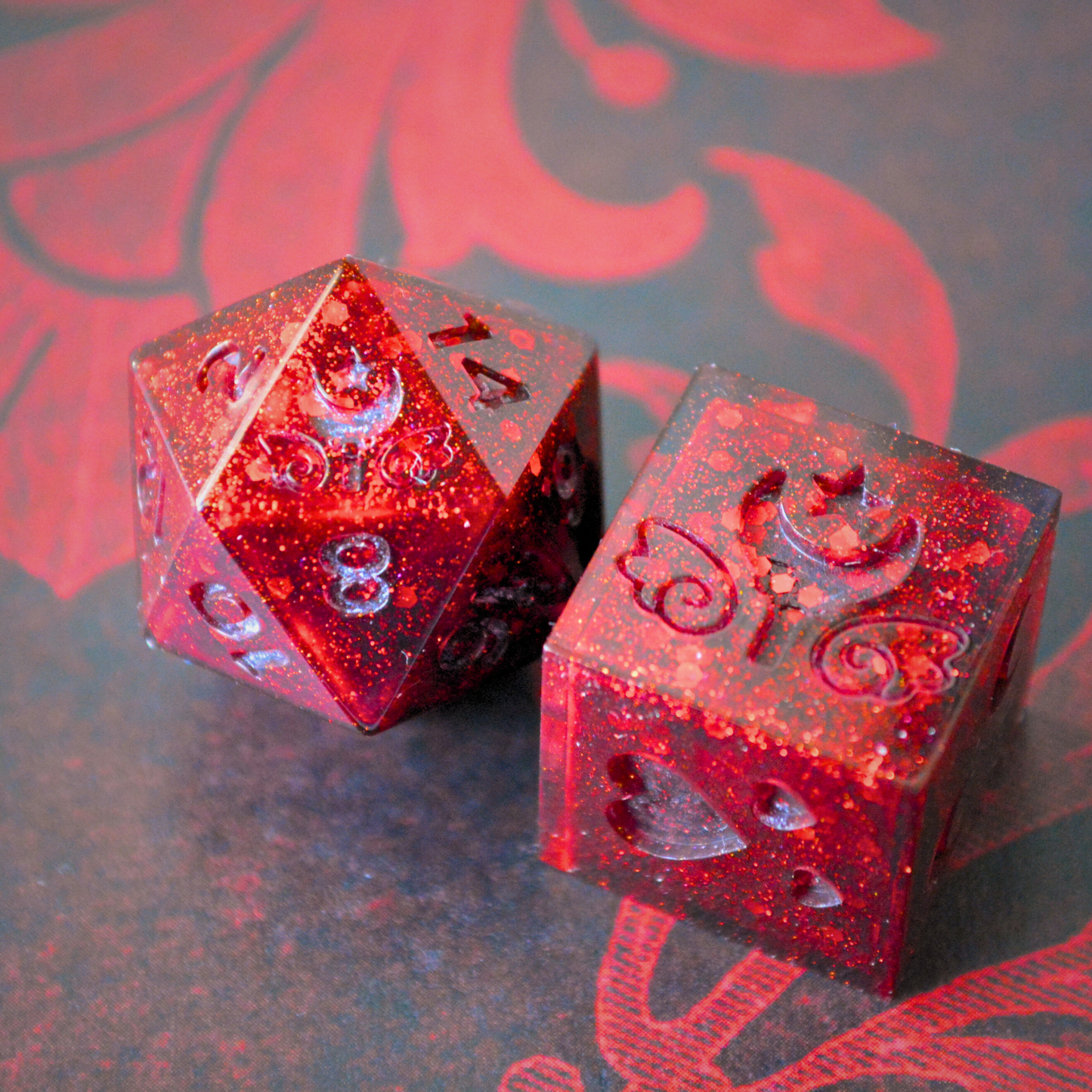 Ruby Red Slippers d20/d6 Pair