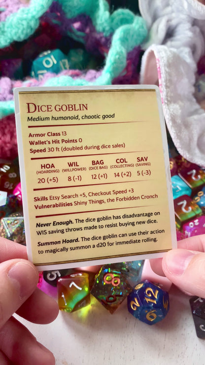 Dice Goblin Statblock